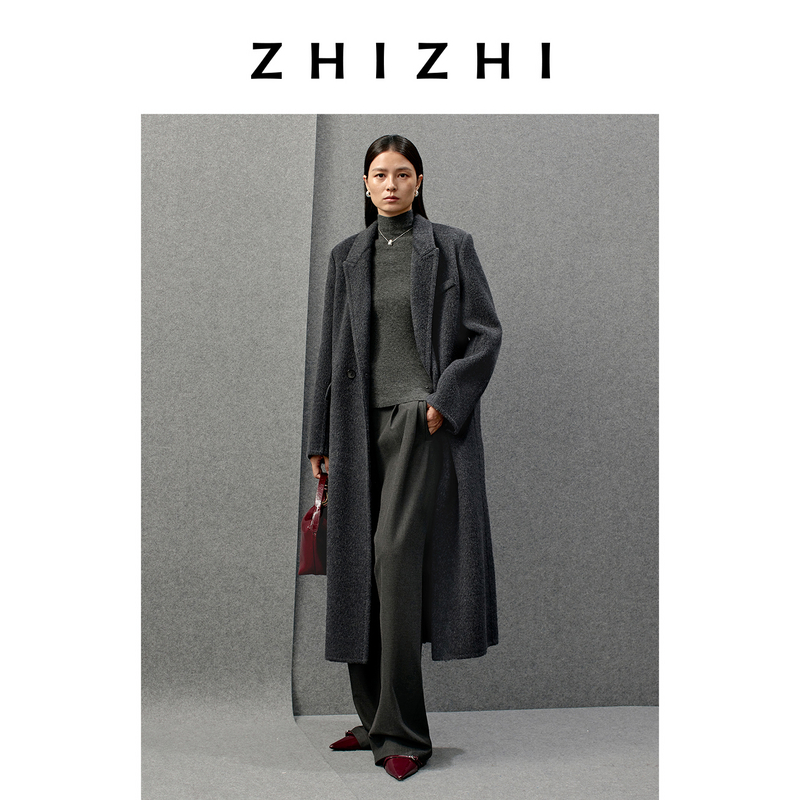 【橱窗】 山亭燕 丝牦牛绒西装长大衣利落25年冬季新款ZZ2EWWWQ009