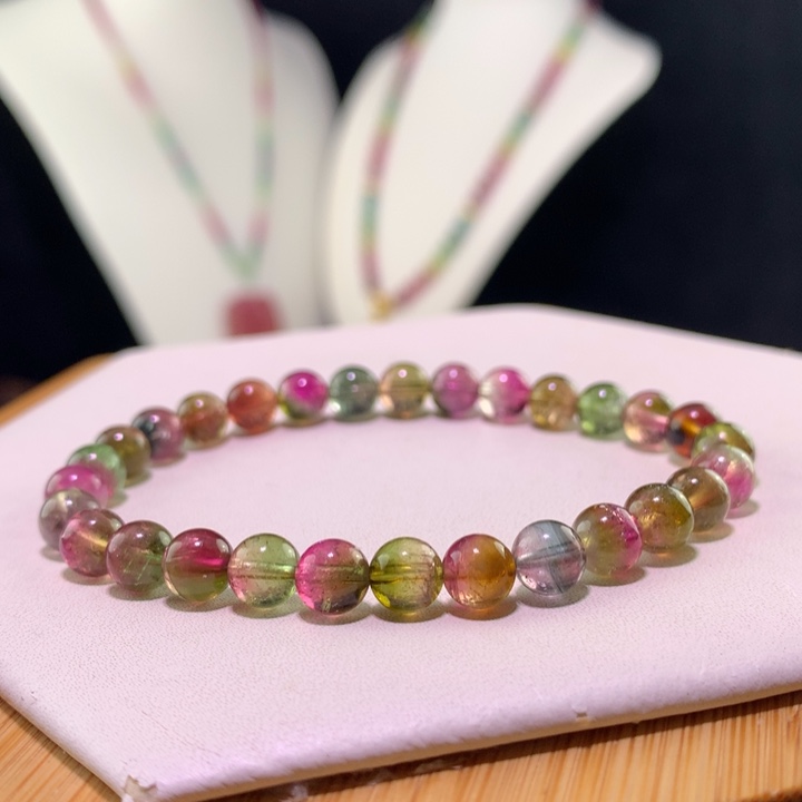 双色碧玺手链未镶嵌