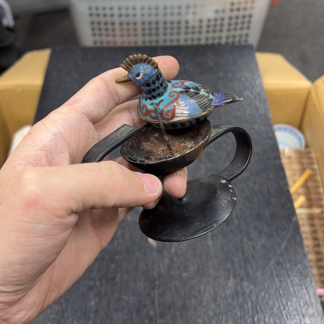 笑***风铜中古工艺品摆件