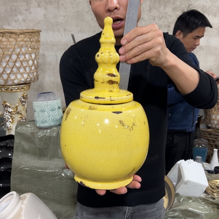 摆件高37口10公分微瑕捡漏做旧工艺