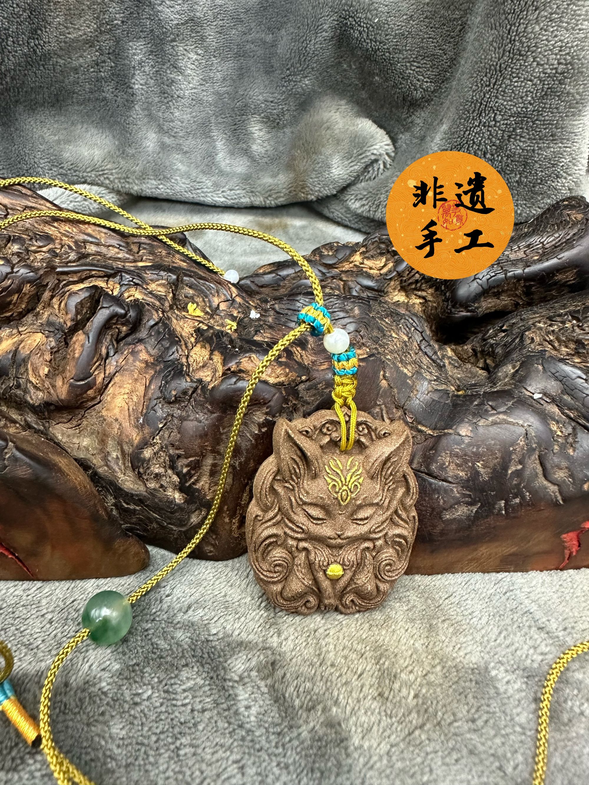 纯手工古法药香 凤九描金合香牌挂脖天然香料手工香薰挂件合香牌