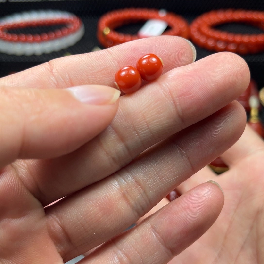 南红玛瑙未镶嵌老型对珠