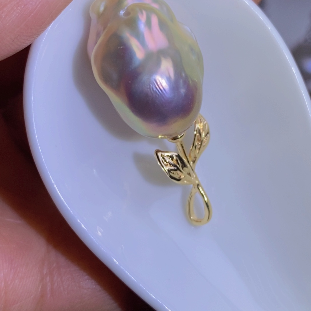 银S925镶嵌天然淡水珍珠淡水珍珠