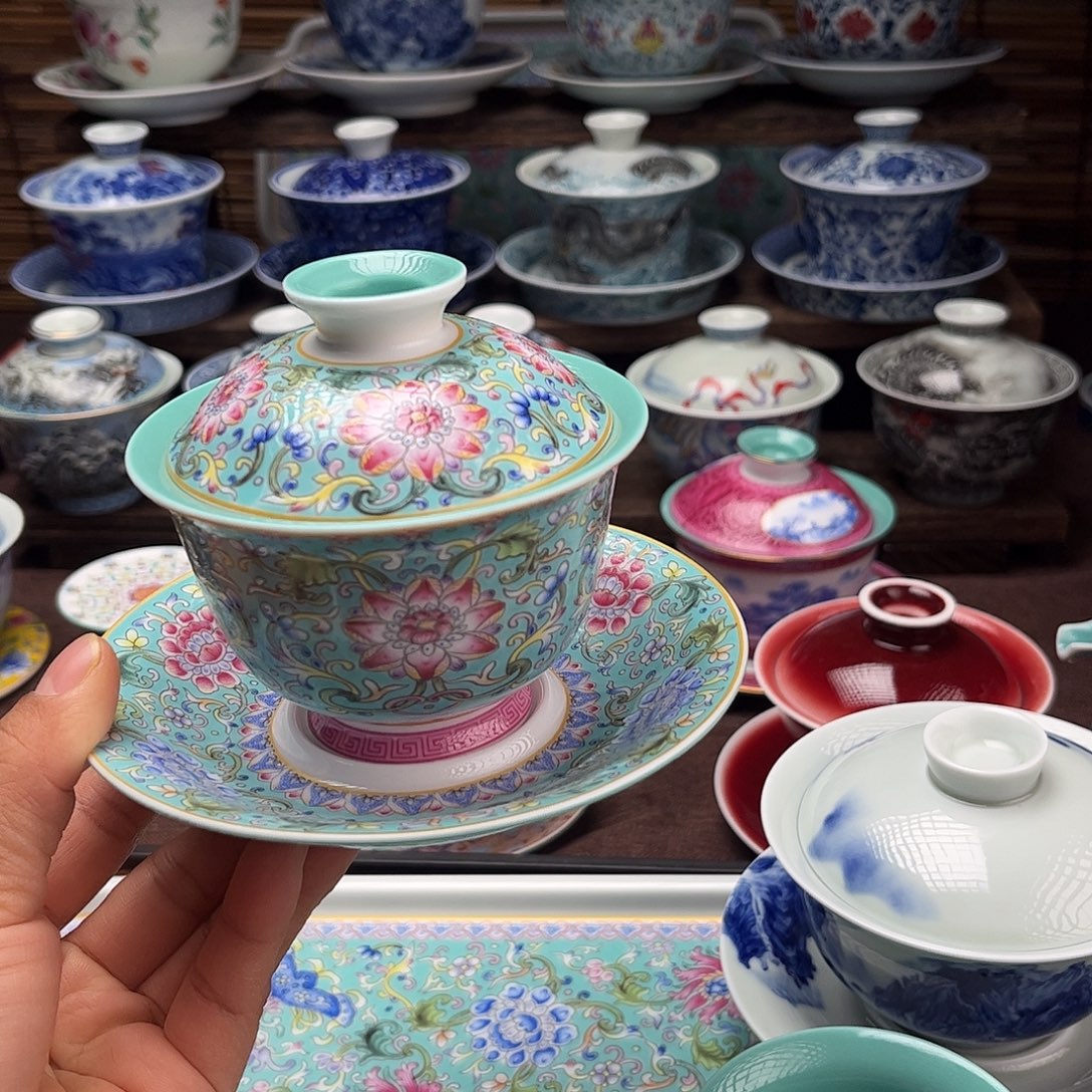 景德镇陶瓷三才盖碗