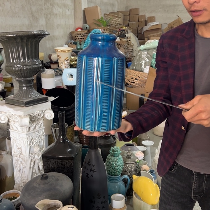 瓶高度27厘米口径6厘米微瑕捡漏干裂