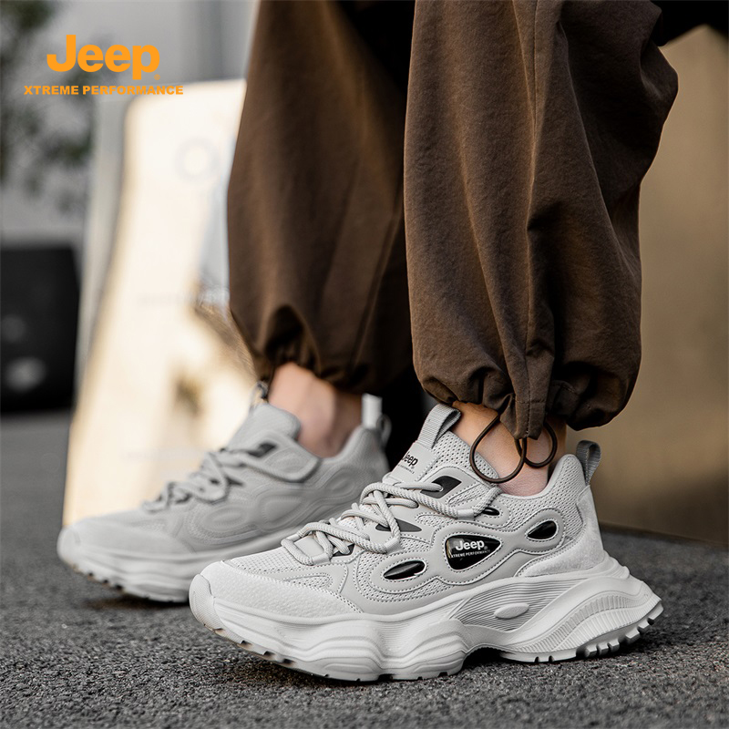 JEEP/吉普2025春夏时尚百搭厚底增高老爹潮流低帮系带休闲男鞋