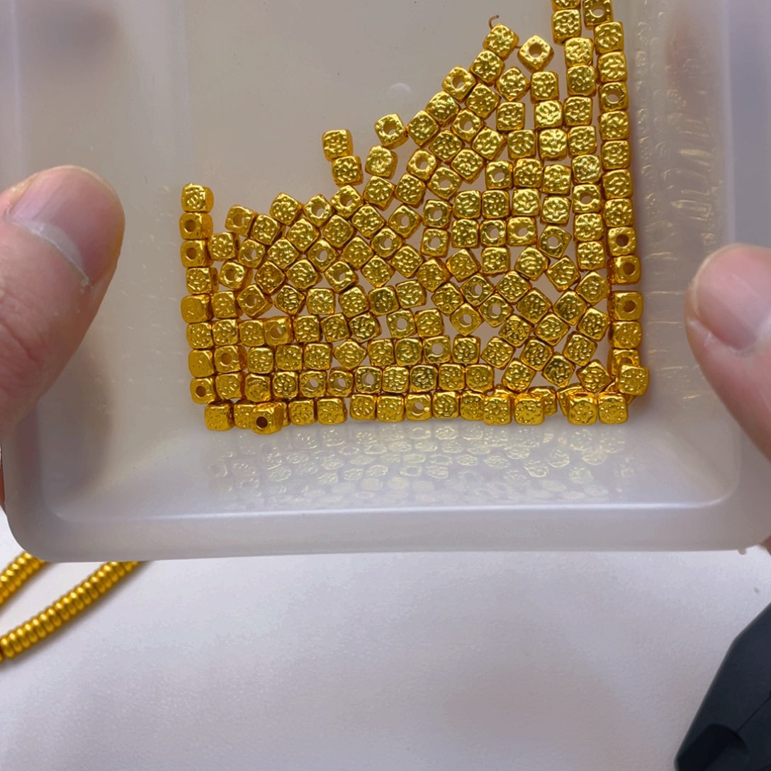 锆石铜合金锤纹方糖5mm10颗