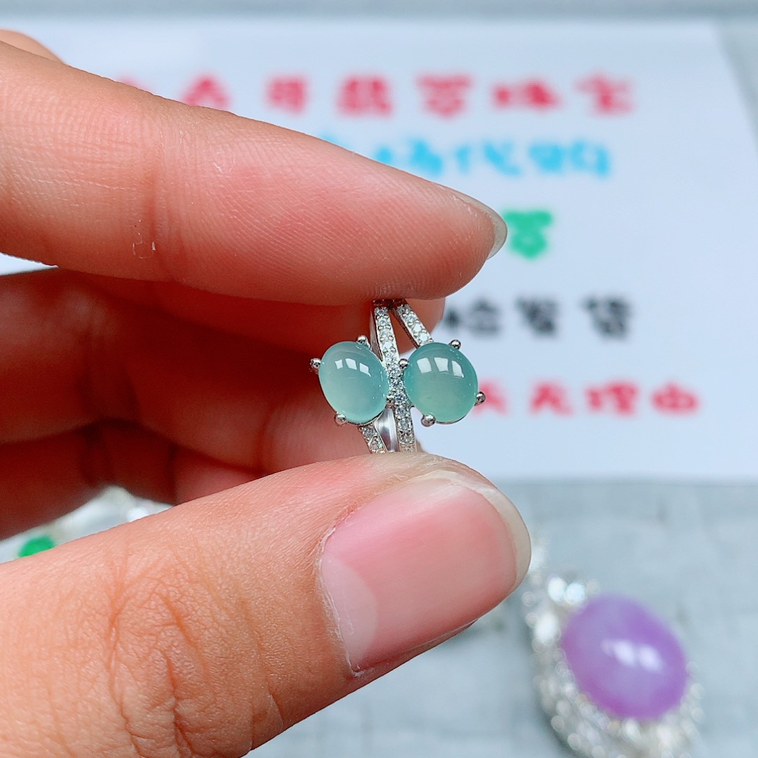 翡翠银S925镶嵌戒指189号