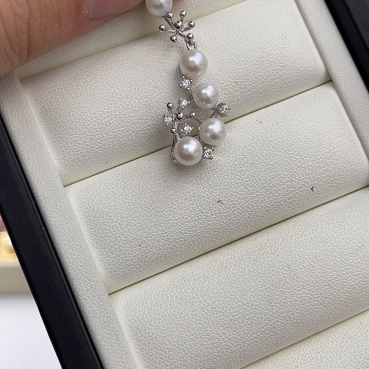 银S925镶嵌吊坠(不含链)淡水珍珠