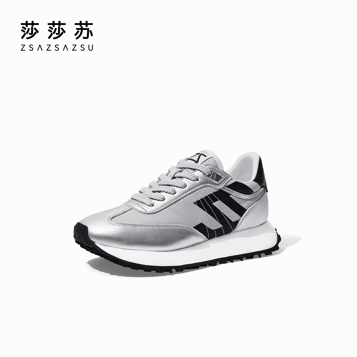 [银子多多]莎莎苏春时尚厚底经典百搭运动休闲阿甘鞋女ZA54190-30