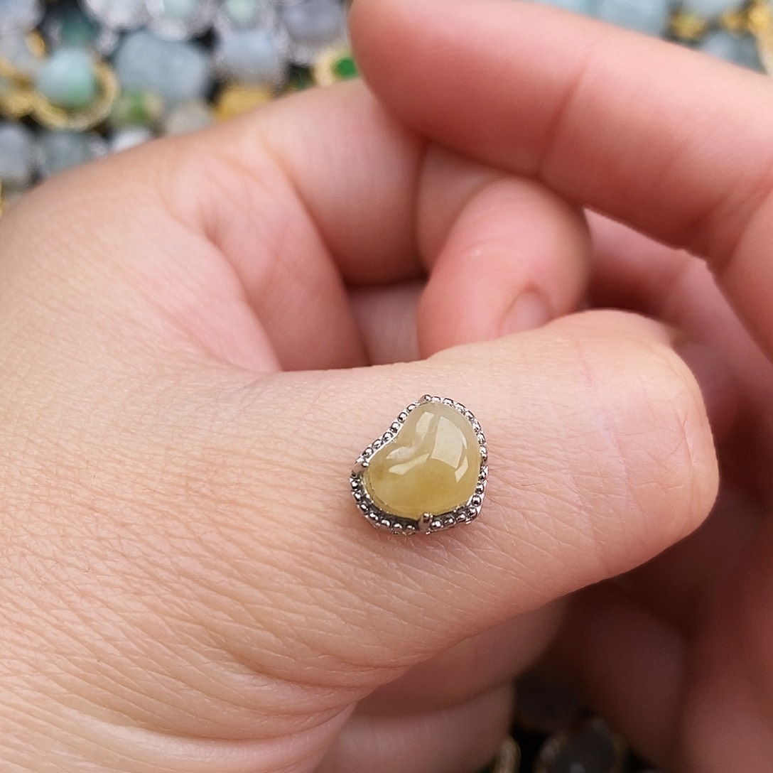 翡翠颈饰银S925镶嵌爱心