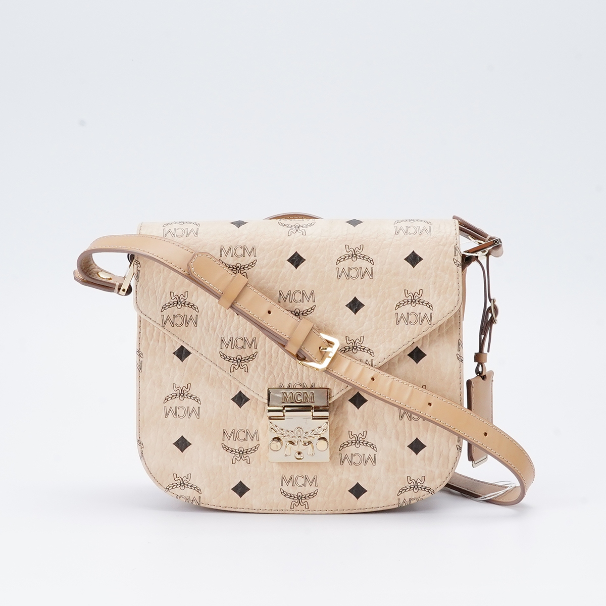 95新 MCM 【MCM专属】MCM 米色 马鞍包中号/BG22013843