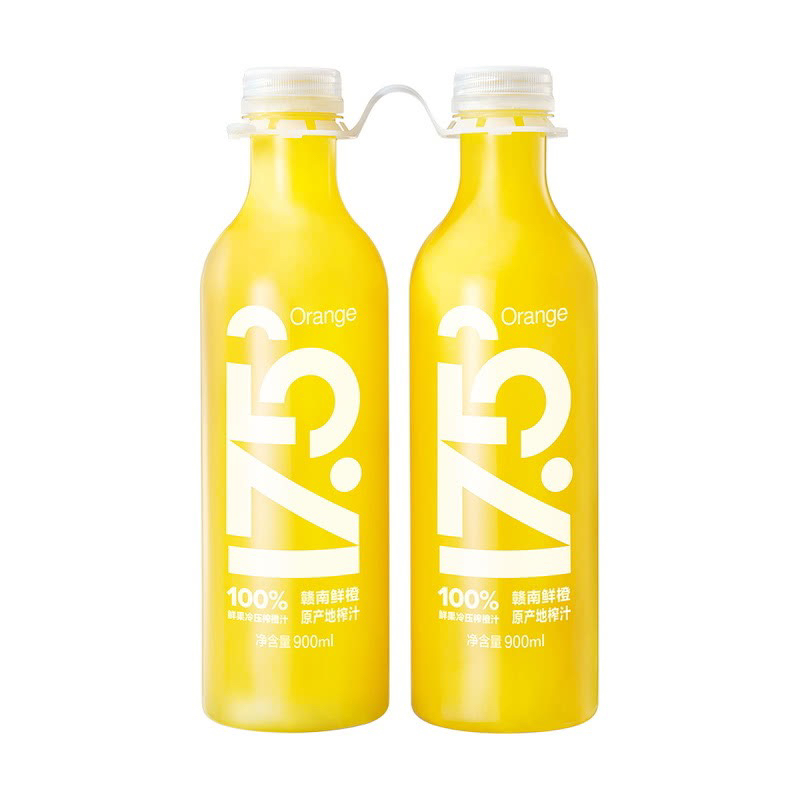 农夫山泉17.5度100%鲜果冷压榨橙汁900ml*2