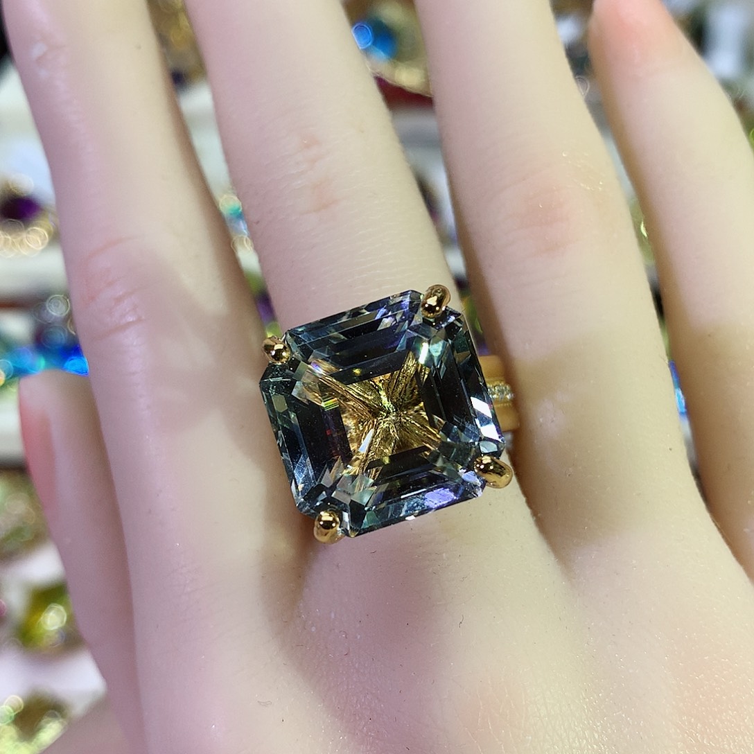 托帕石戒指银S925镶嵌