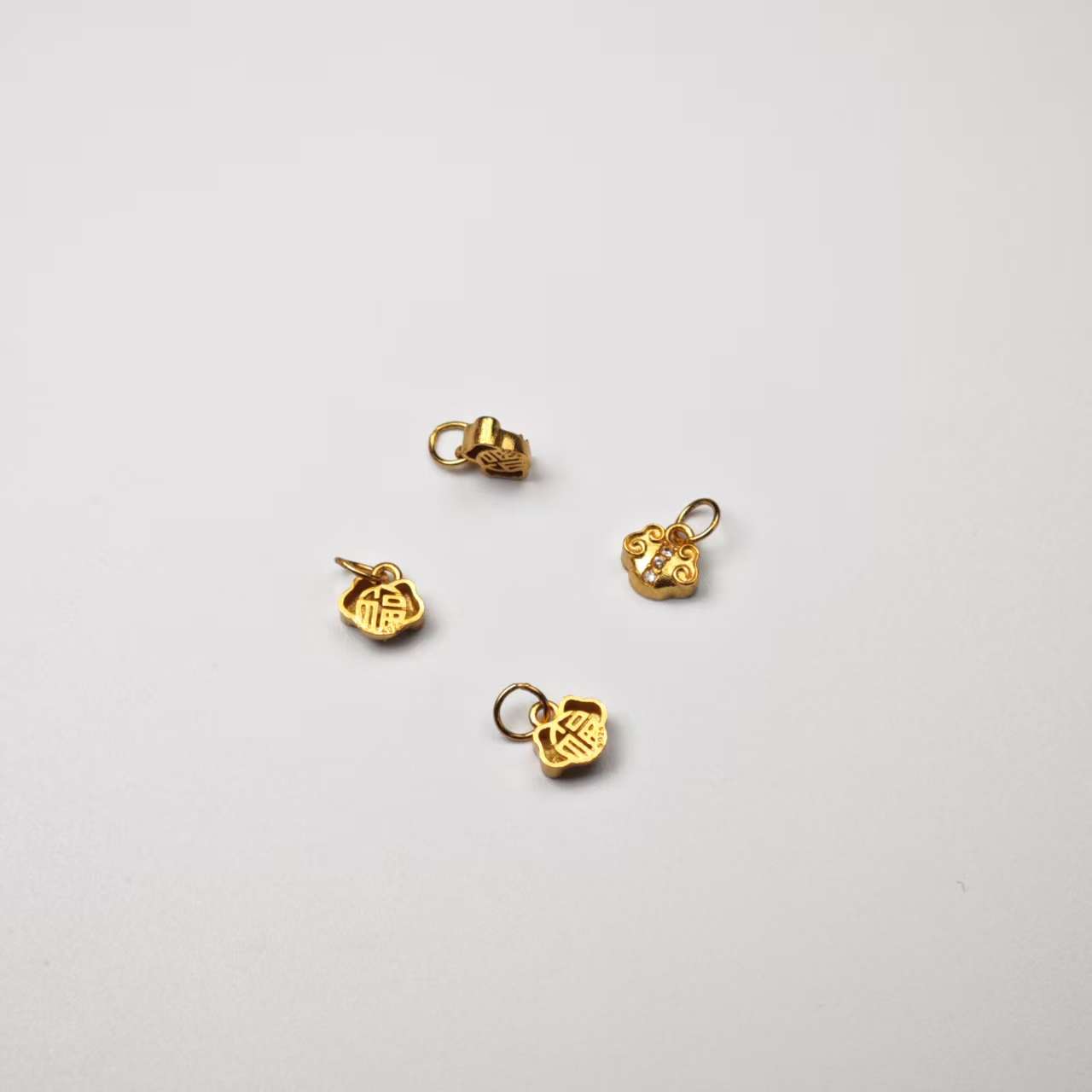 BeadsDance 925银银制品 银如意福字6.5mm 多样性发一 编号P1084