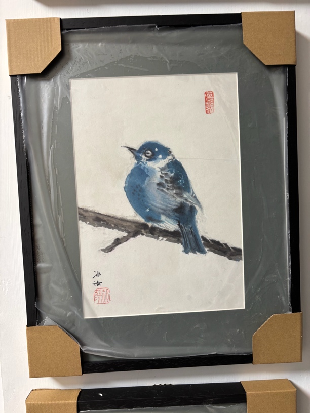 大艺儿版画蓝鸟34*43cm