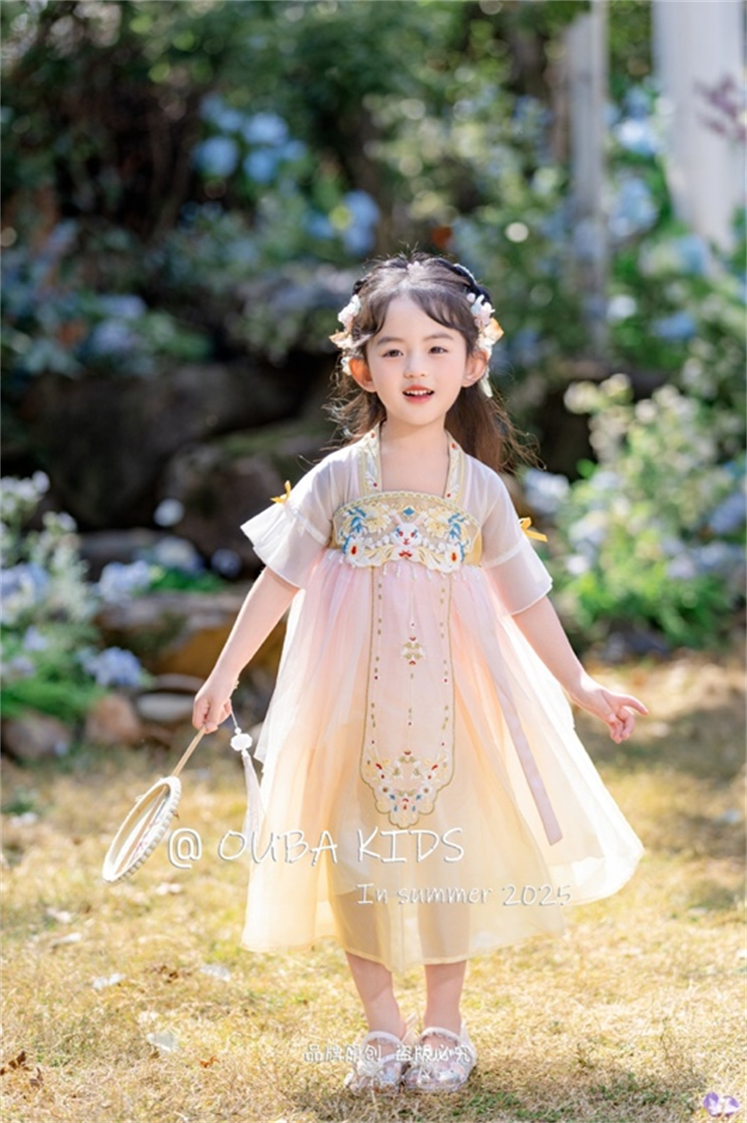 【现货】252-OB-25898多色 女童2025年夏季中国涟漪汉服裙童装