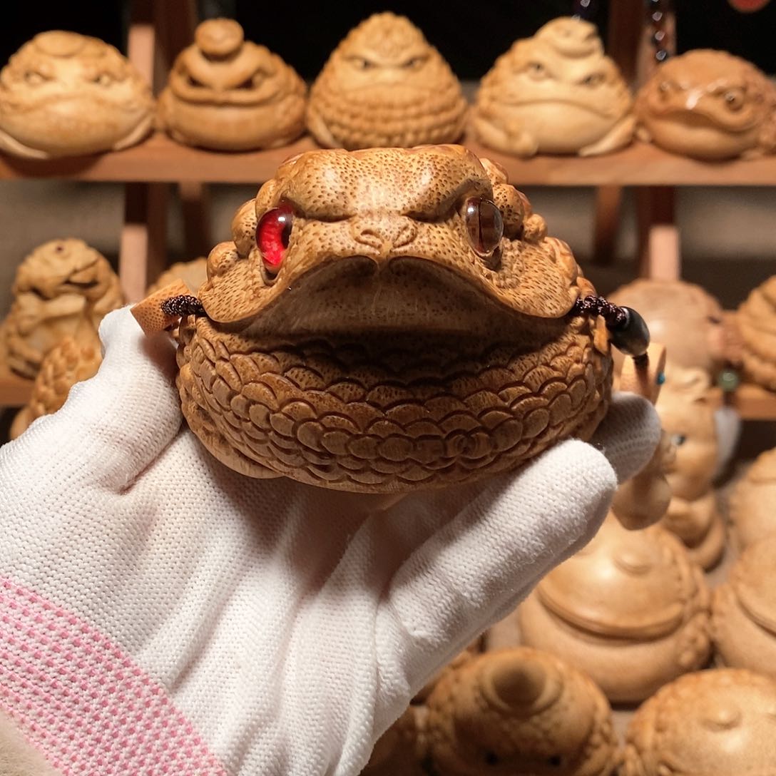 竹竹根雕金蟾竹根雕