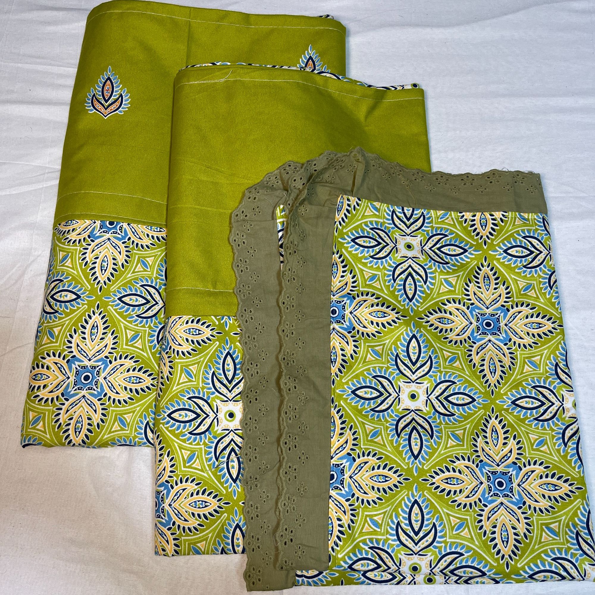 绿色轻奢风网红款被褥三件套时尚家用家用