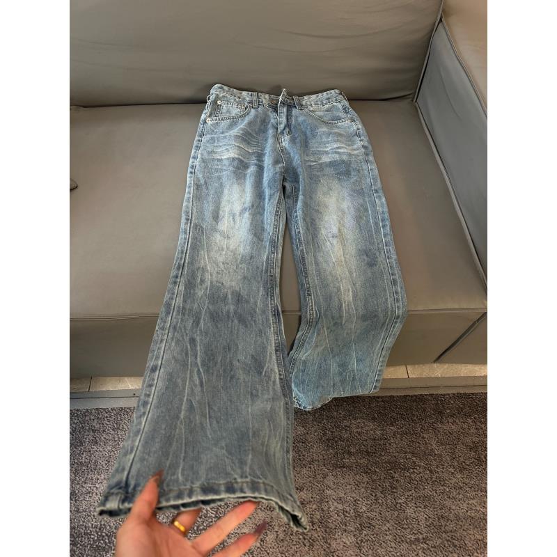 K8-2 【主播同款窄版】夏季新款休闲牛仔裤高街潮流痞帅百搭长裤