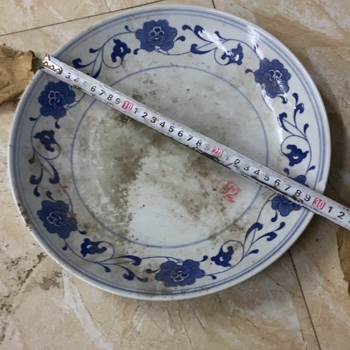 陶30厘米芙蓉花窝盘