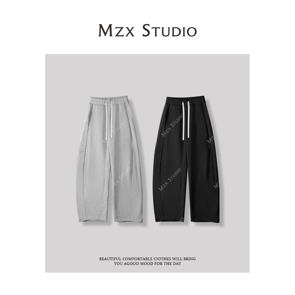 MZX 春季抽绳宽松垂感弯刀裤KZ6919-X