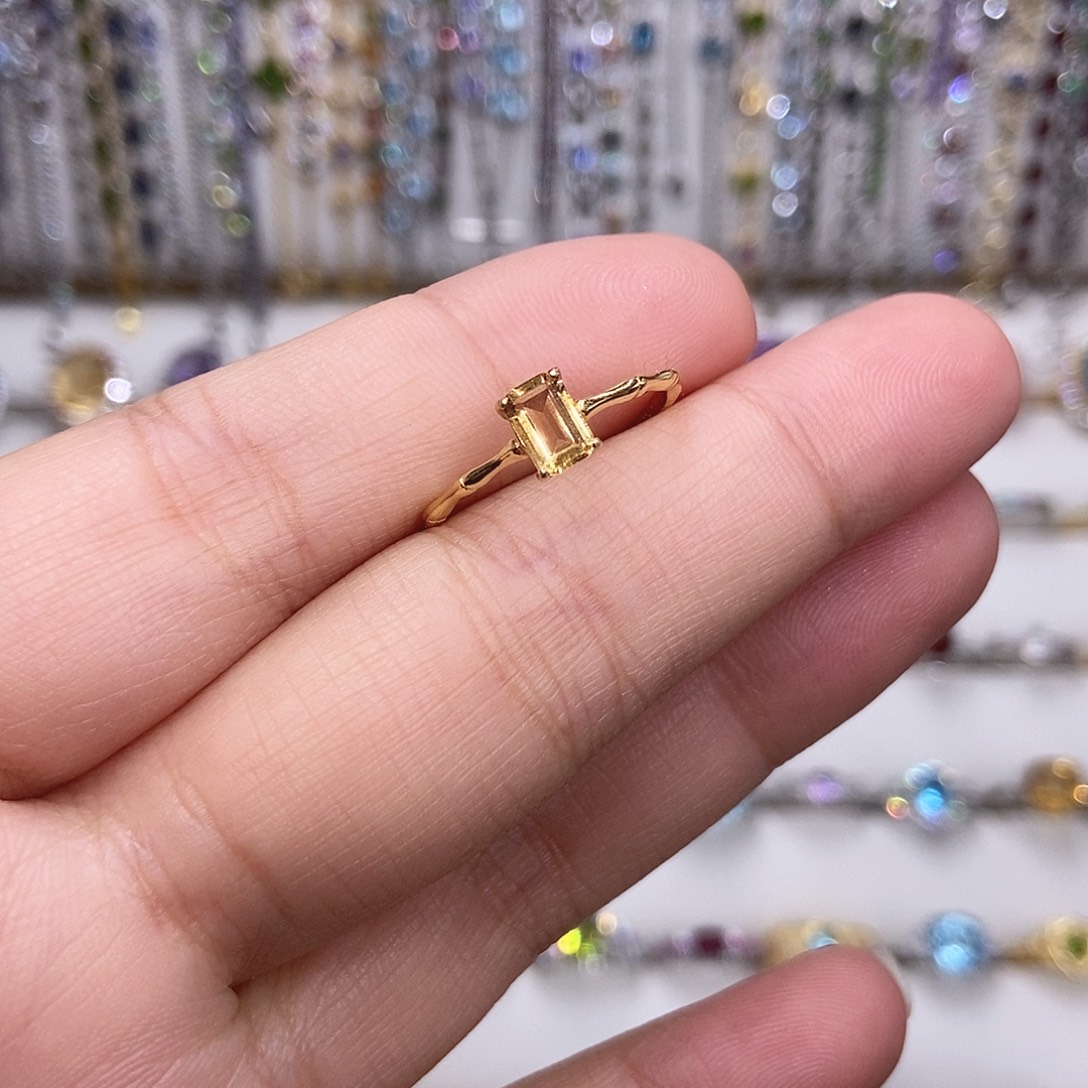 银S925镶嵌戒指碧玺