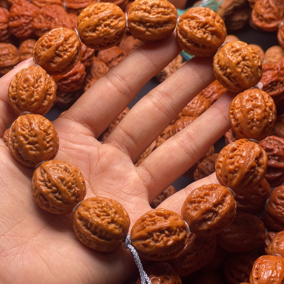 文玩核桃手串蚂蚁纹粗筋八棱