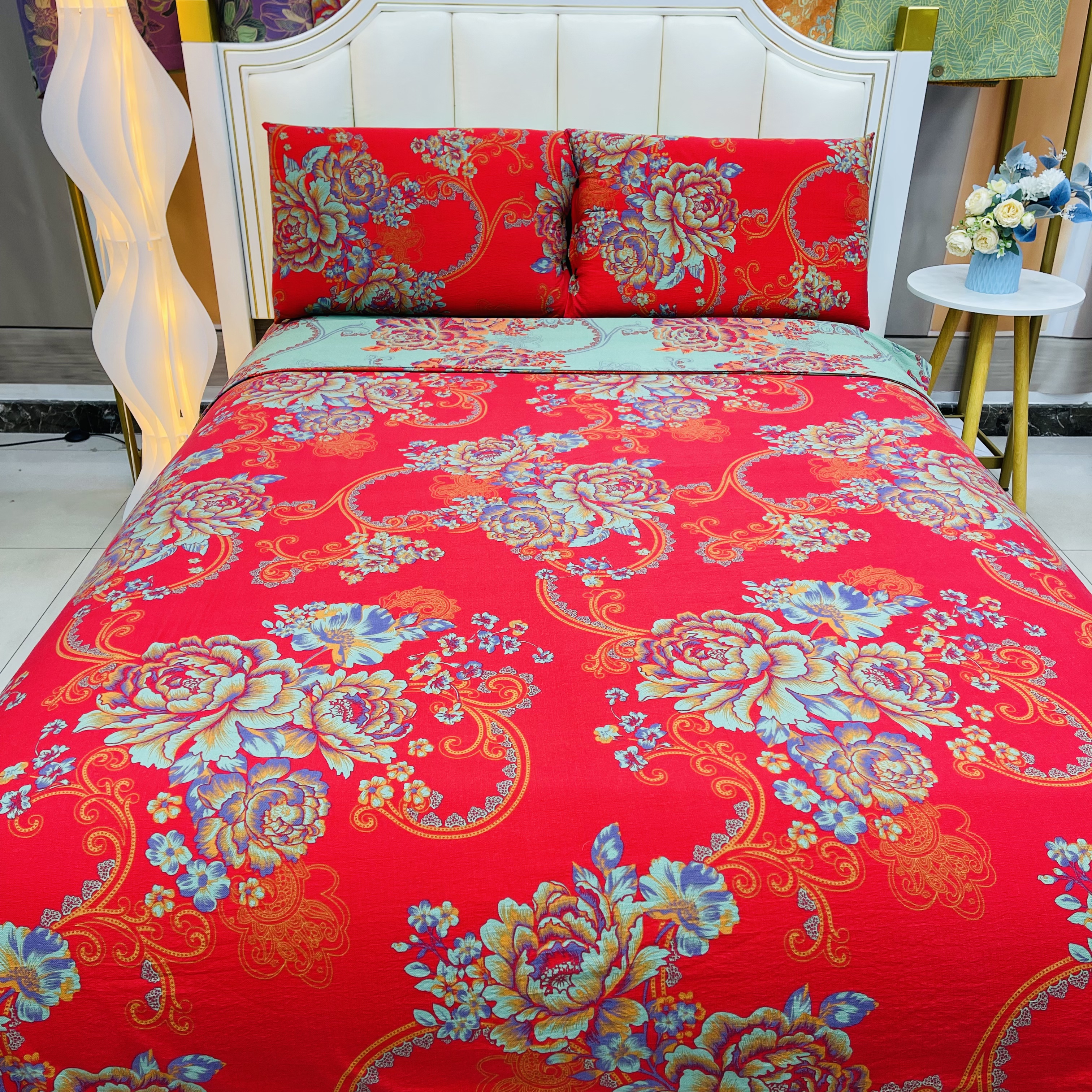 富贵春--新款2025轻奢复古高端亲肤棉四件套（纽扣）-7