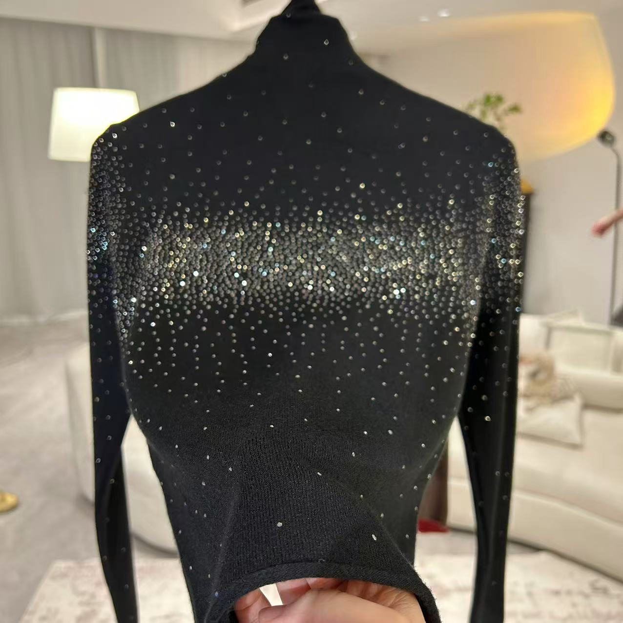 【渐变银河】重工烫钻打底长袖修身毛衣