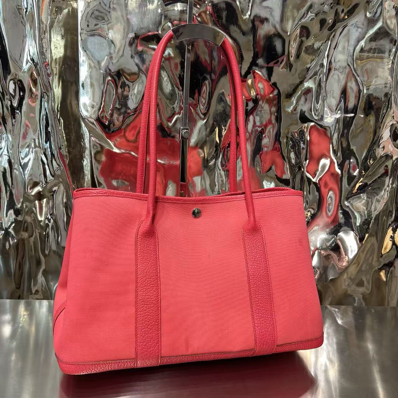 95新 Hermes/爱马仕 爱马仕桃粉色 花园36托特包