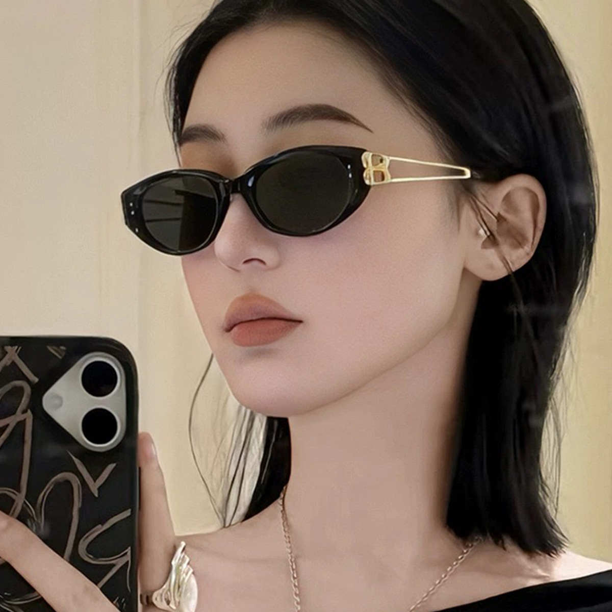 猫眼墨镜女2025新款网红个性时尚高级感防晒防紫外线太阳眼镜