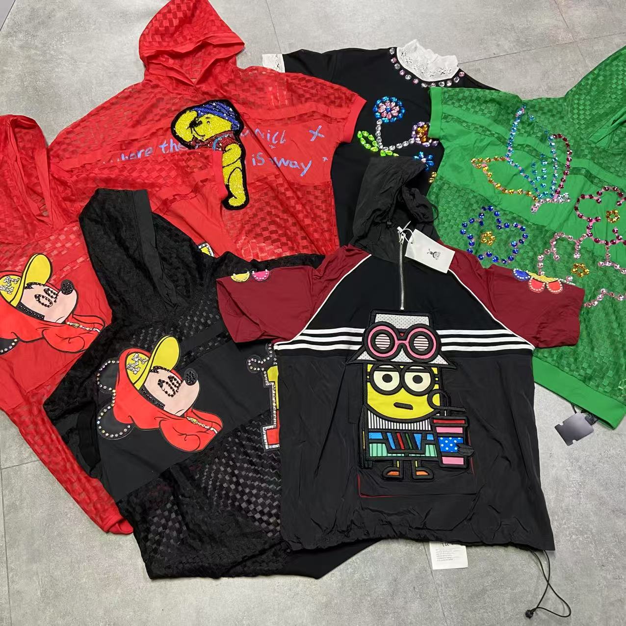 欧货潮牌重工钉珠新款百搭短袖T恤上衣 DZ250291