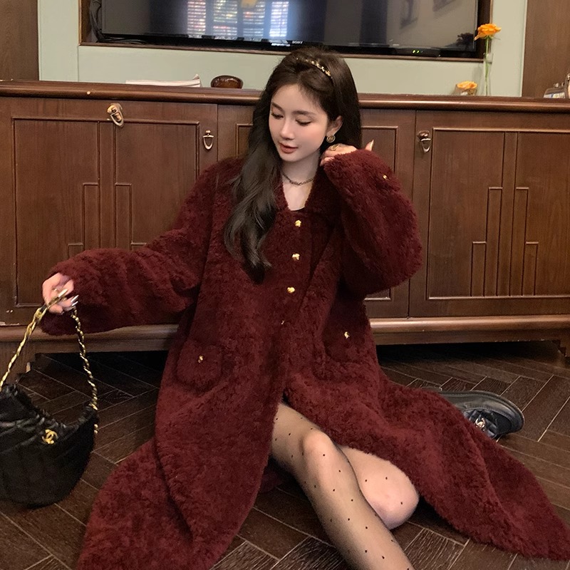 2024秋冬新款单排扣长款外套韩版冬季时尚中长款外套