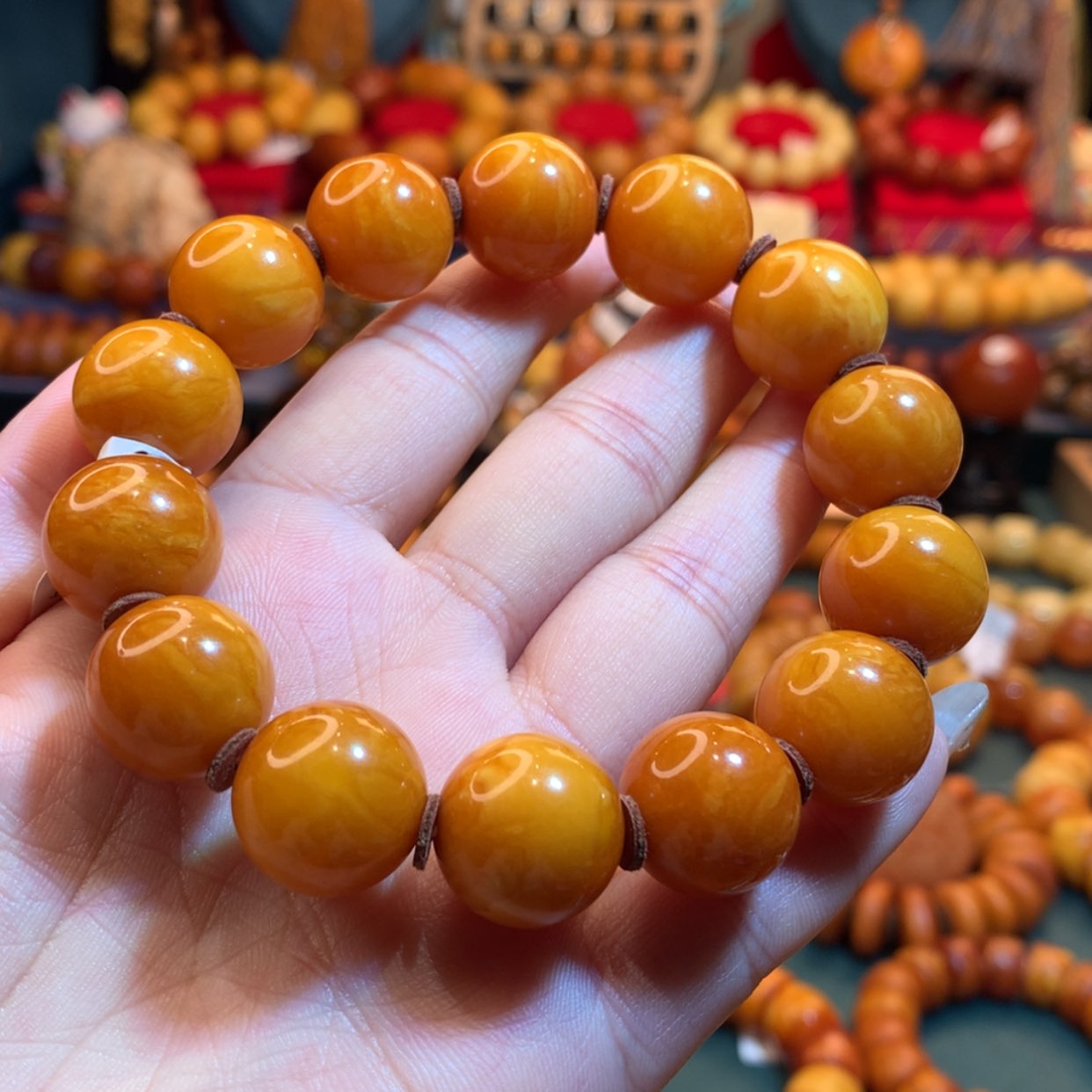 【闪购商品】蜜蜡手串未镶嵌逍*蜜蜡手串