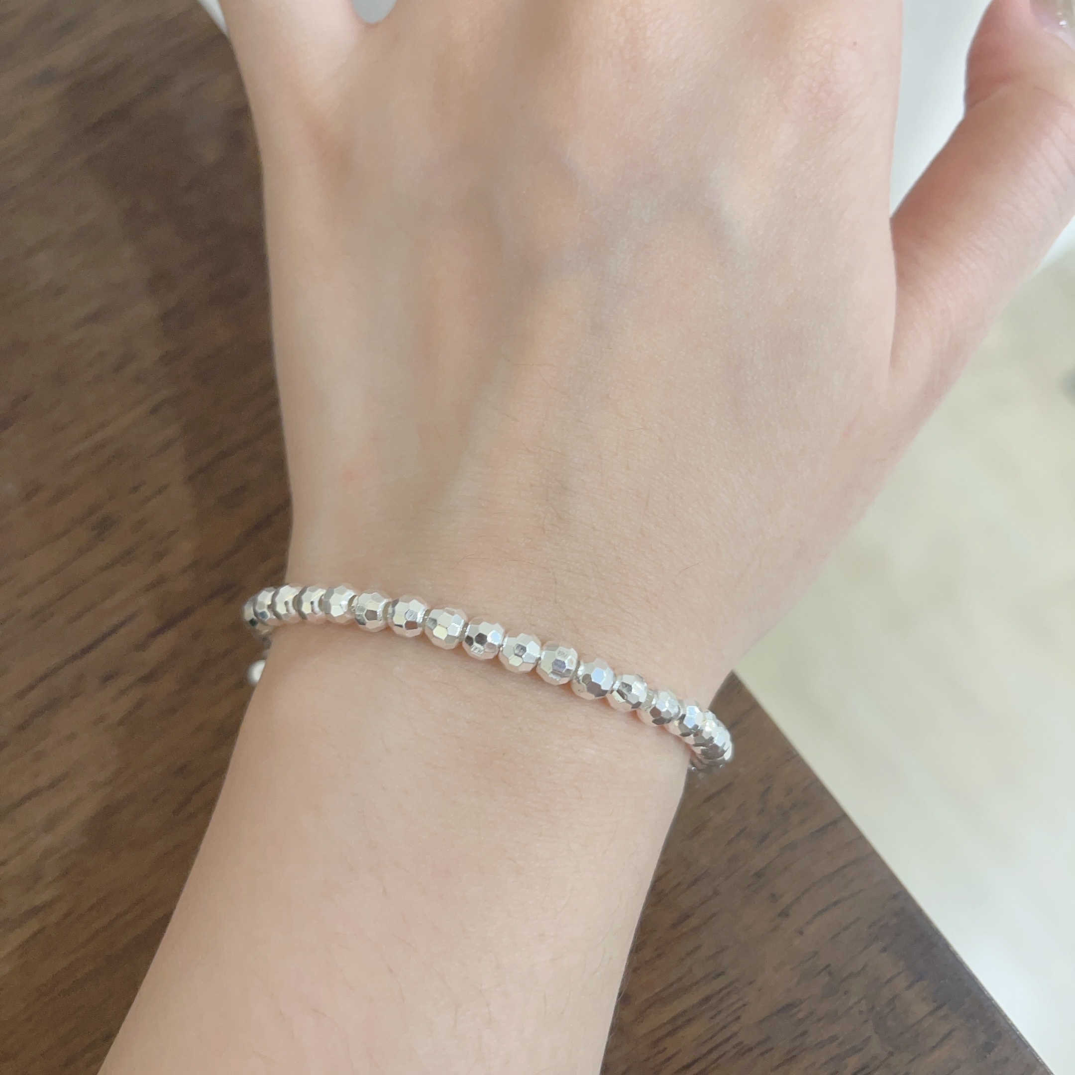 足银手链 岁岁平安手链女小众轻奢碎银手工足银手链复古