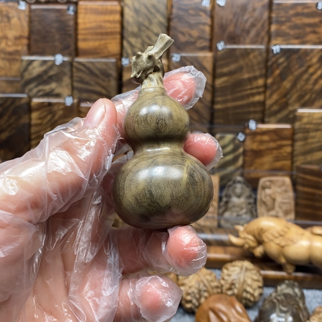 釉***色金丝楠小叶桢楠葫芦