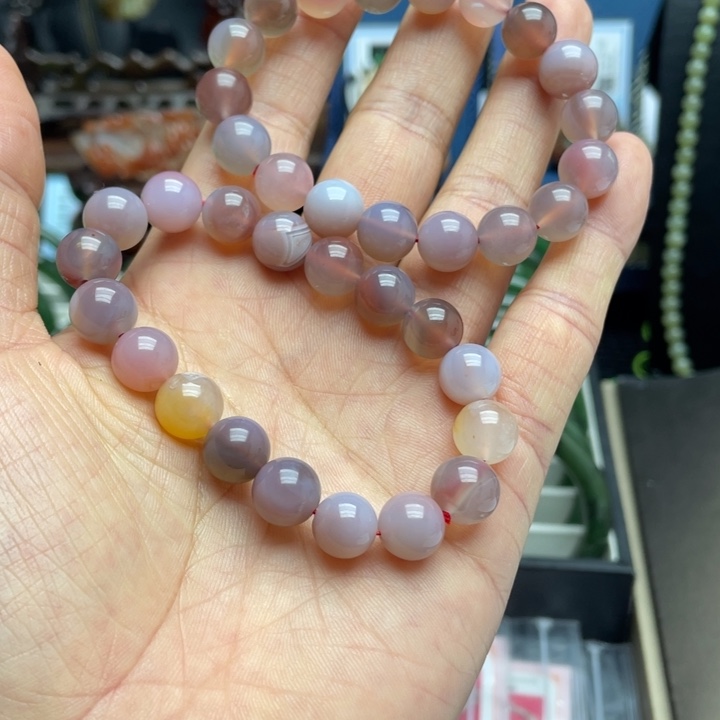 玛瑙/玉髓未镶嵌颈饰绯红玛瑙手链10mm