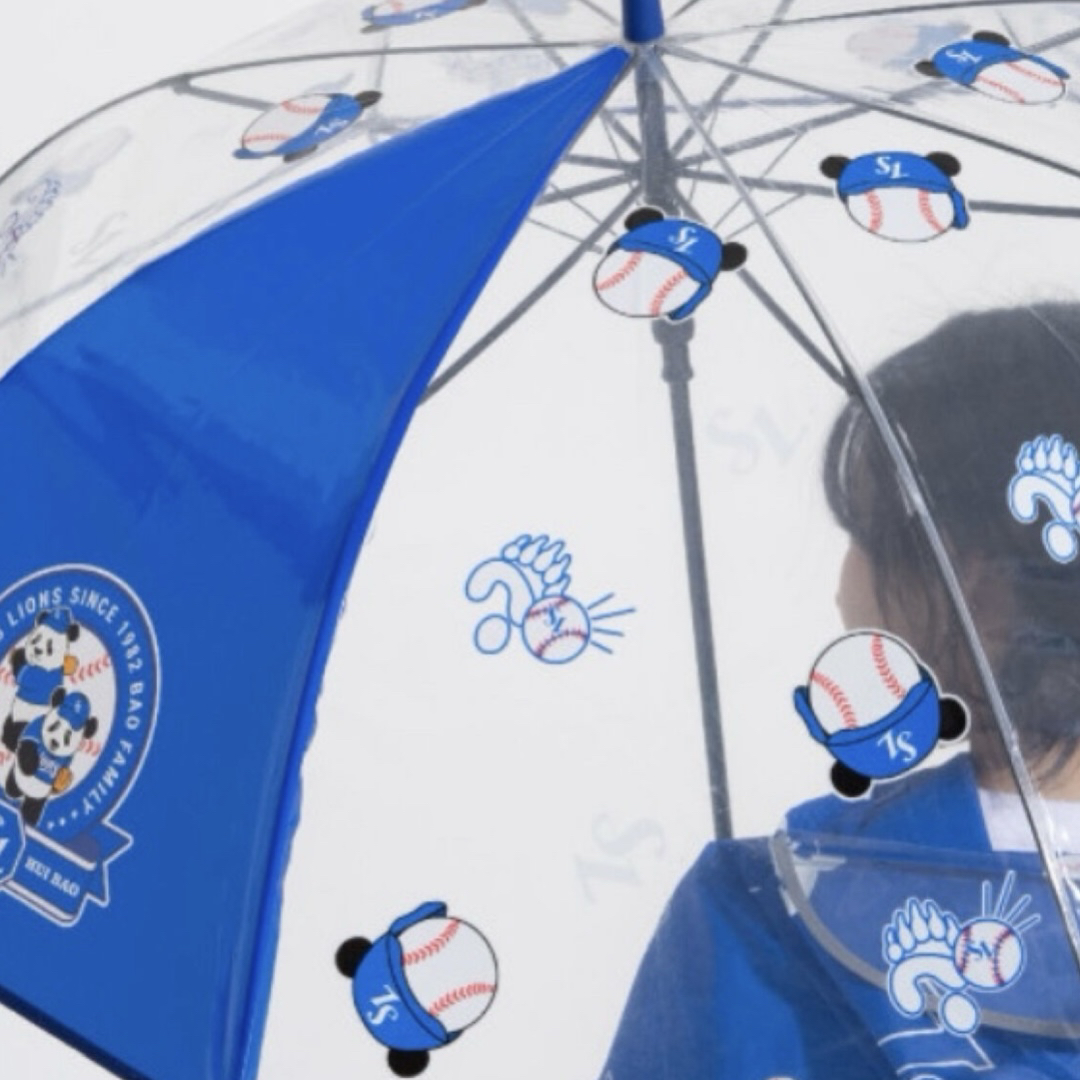 爱宝乐园棒球快闪店睿辉透明防紫外线大号长把手雨伞晴雨伞长柄