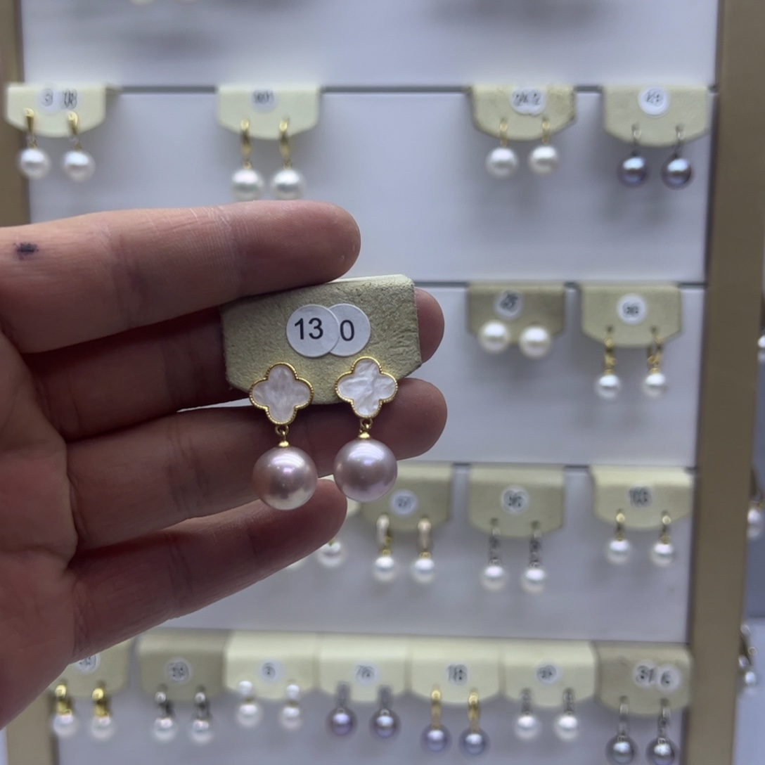 淡水珍珠耳饰银S925镶嵌
