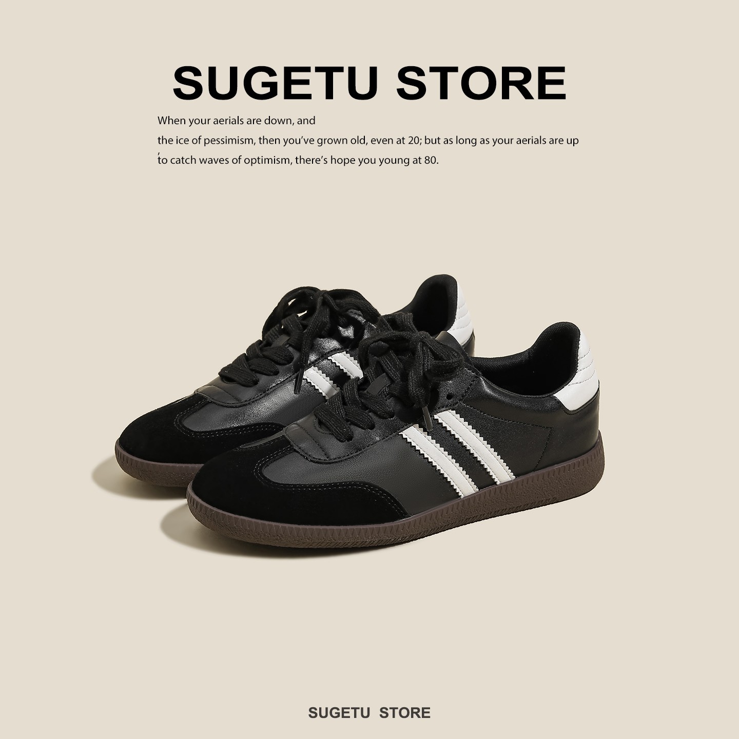 经典款~德训鞋女2025秋季新款黑色休闲运动鞋女复古百搭软底女鞋