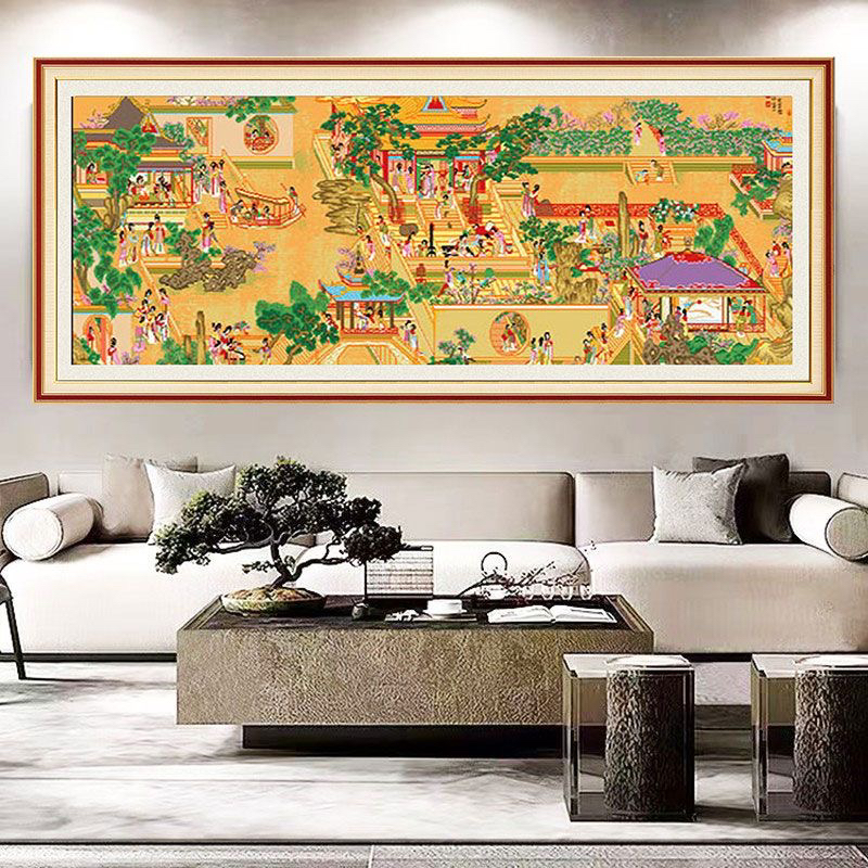 汉宫春晓名画十字绣客厅挂画中式