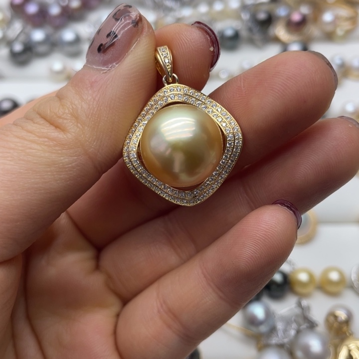 海水珍珠吊坠(不含链)银S925镶嵌