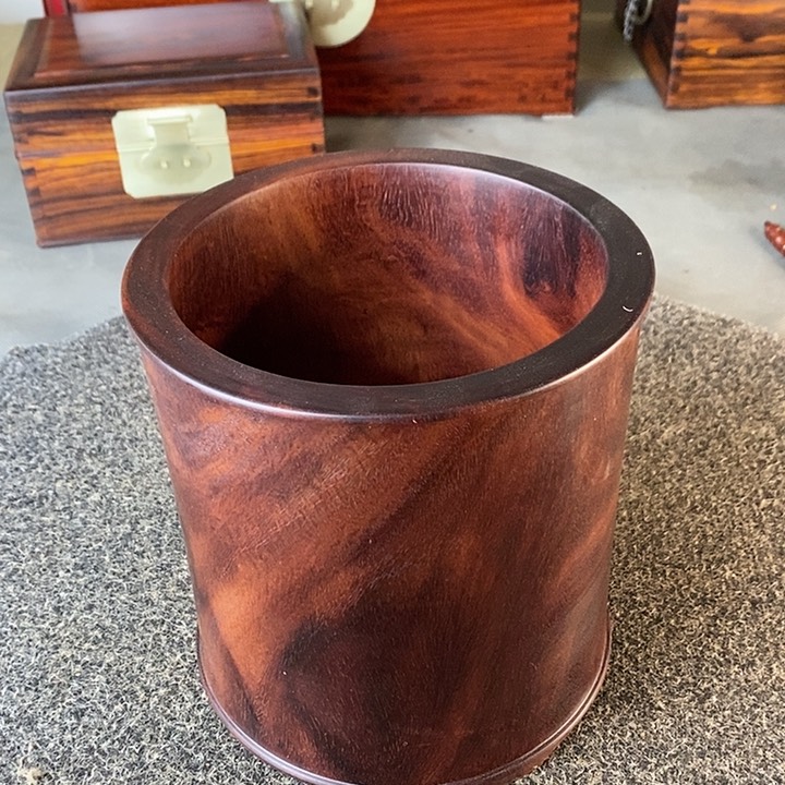 木L****8赞比亚紫檀笔筒16/16.5厘米