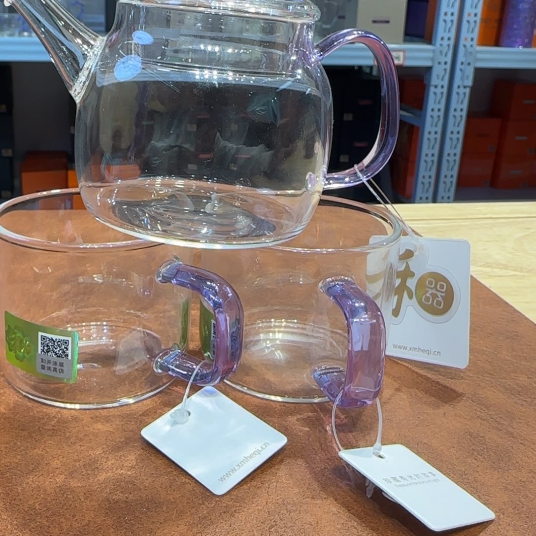 禾器言卿壶浅紫色➕清禾杯浅紫色一对