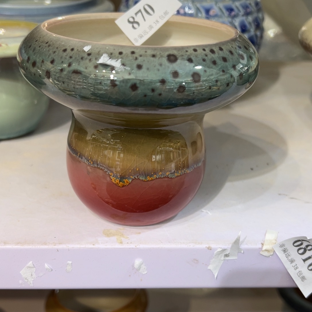 红陶口9高10 景德镇手工花盆