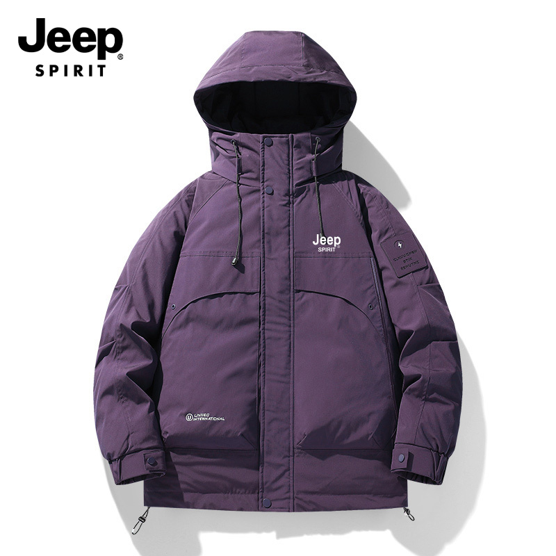 JEEP SPIRIT吉普保暖羽绒服鸭绒品质连帽外套爆款户外运动冲锋衣