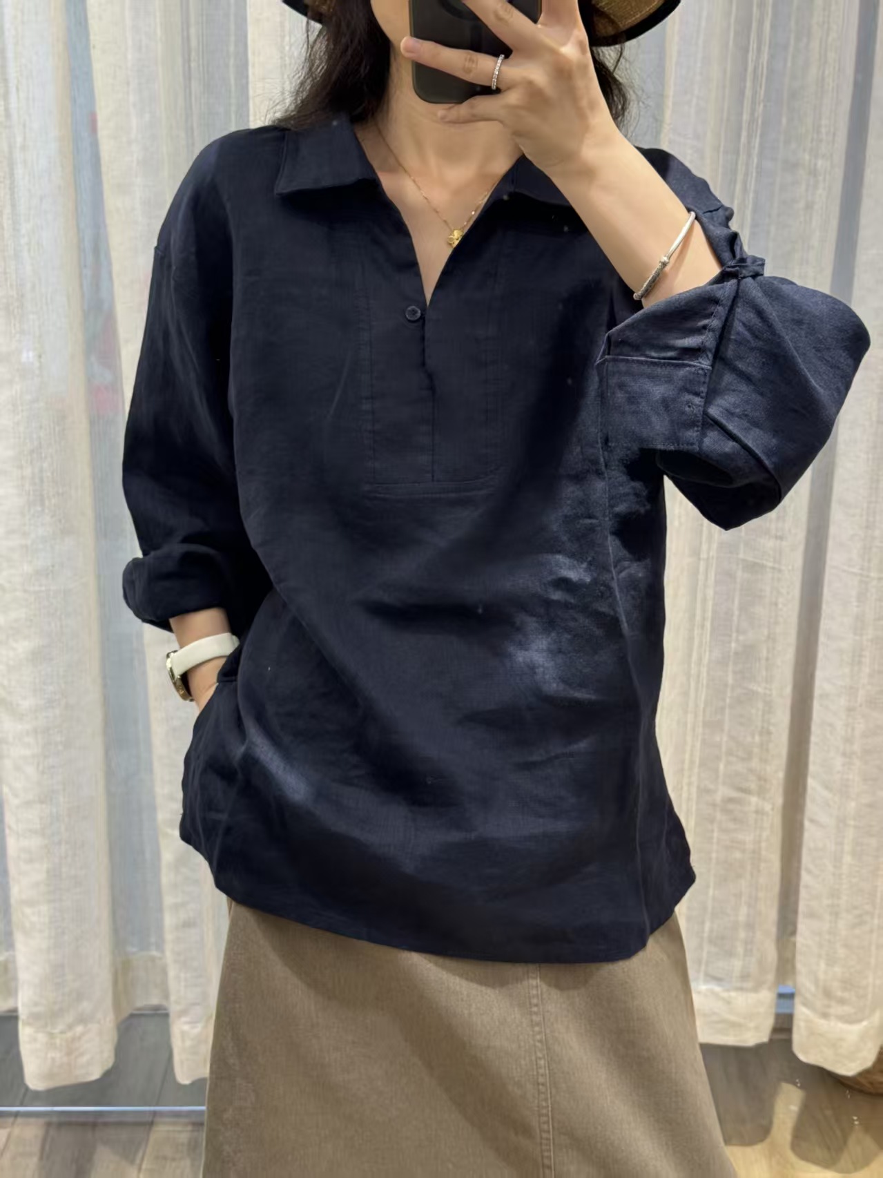 2025年新款亚麻气质款衬衫