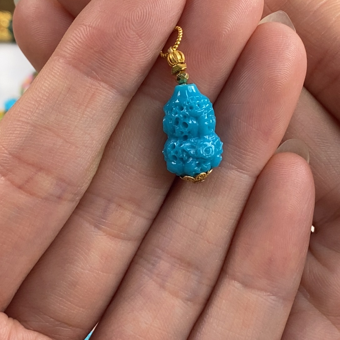 绿松石未镶嵌。万骷福禄