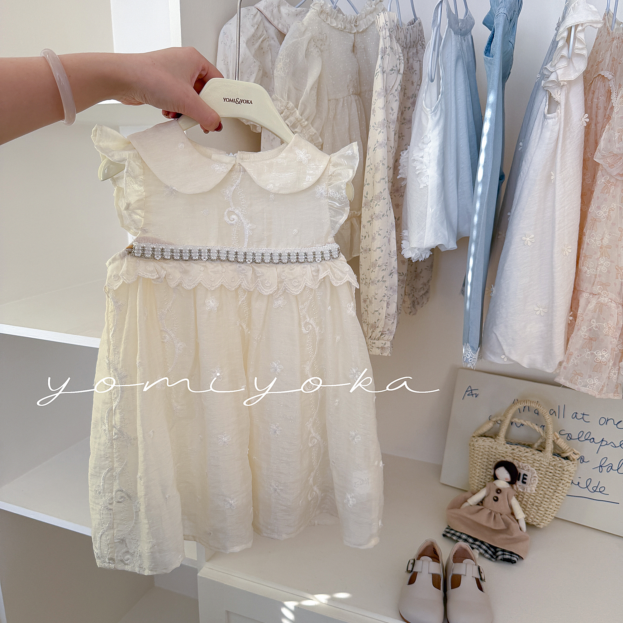 【现货】252-优米优卡-童装2025夏季新款女童翻领连衣裙-252036